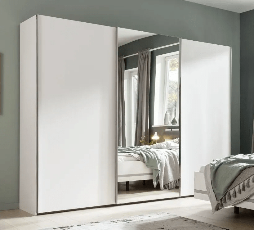 Nolte Concept Me 300 Polar White 3 Door Sliding Wardrobe with 1 Mirror Front - 300cm