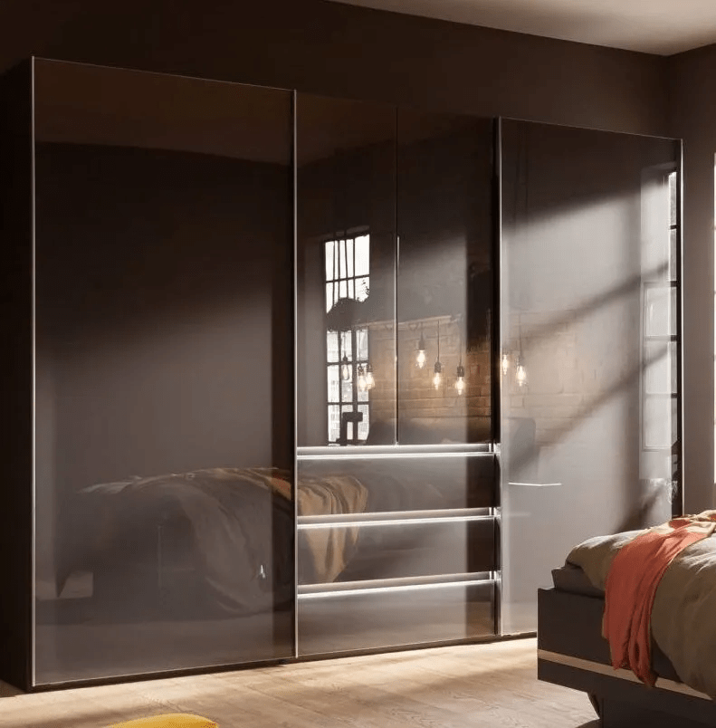Nolte Concept Me 320 Basalt 2 Hinged Door and 2 Sliding Door Combi Wardrobe with 3 Drawers - 300cm